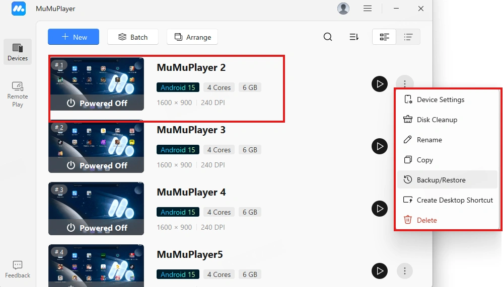 Trouver l'appareil Android que vous souhaitez sauvegarder
