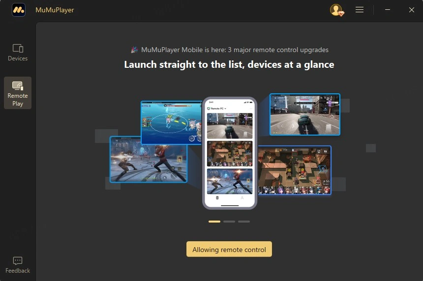 Interface after signing in