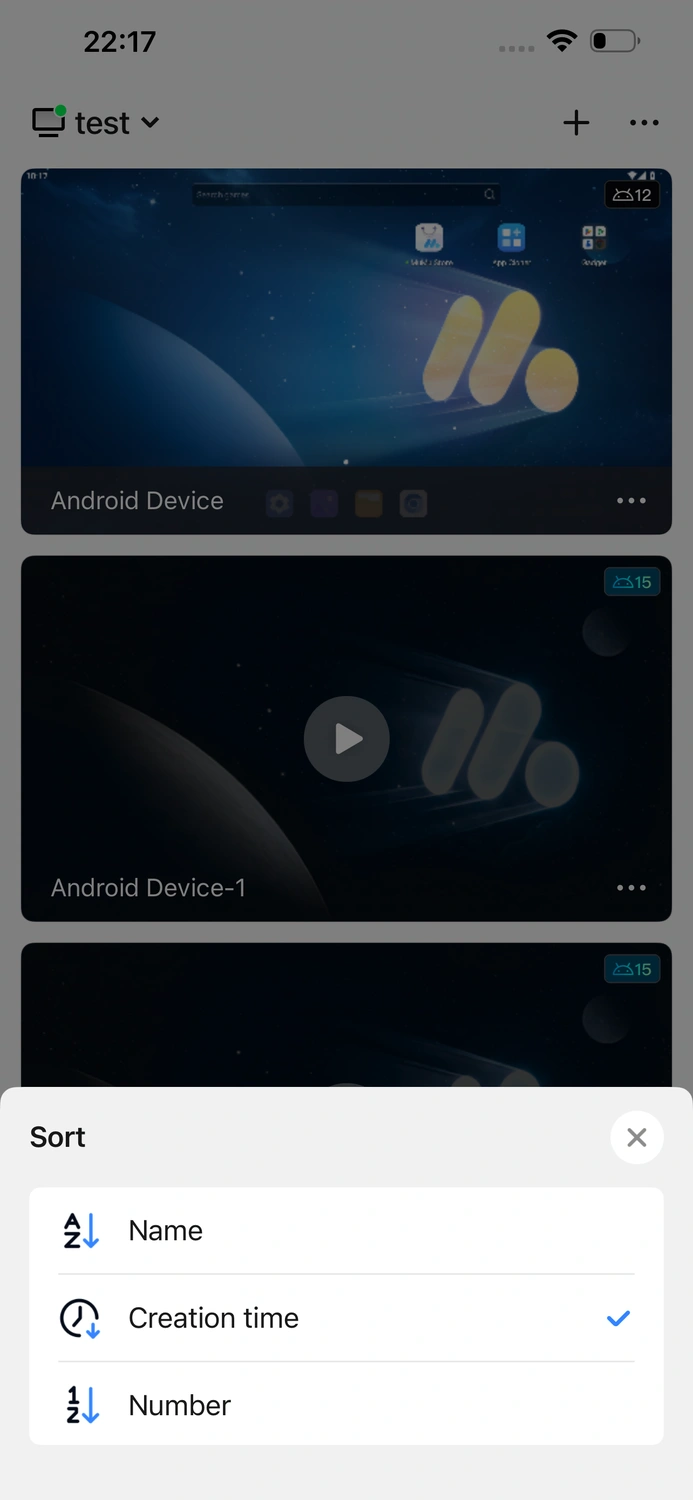Sort the device list