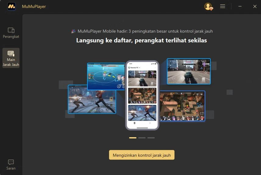 Antarmuka setelah masuk