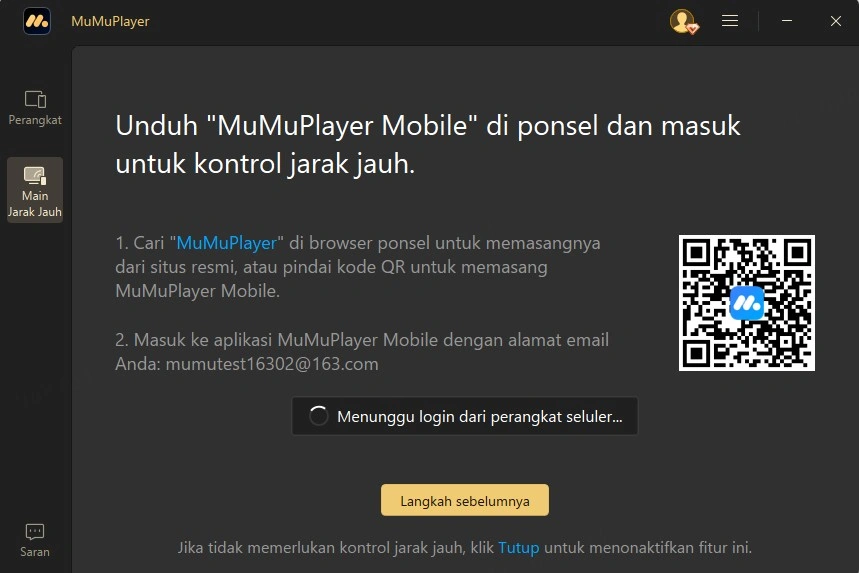Akun berbeda masuk di dua perangkat