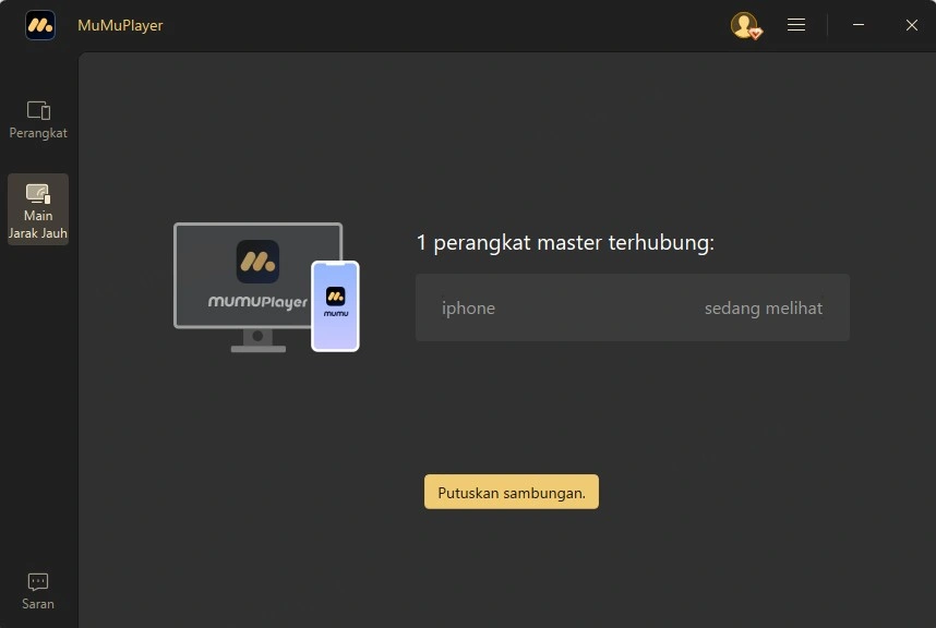 Perangkat sedang dikendalikan jarak jauh oleh MuMuPlayer Mobile
