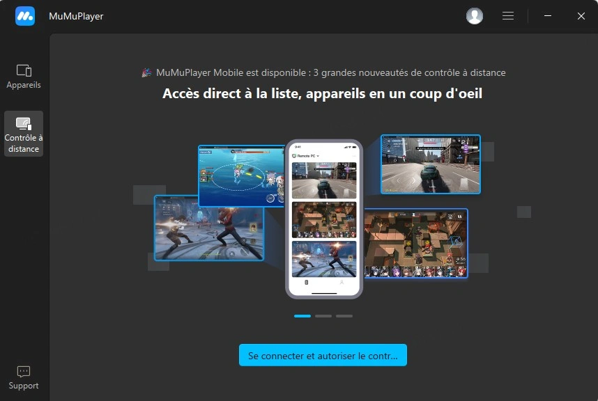 Interface lorsque vous n'êtes pas connecté