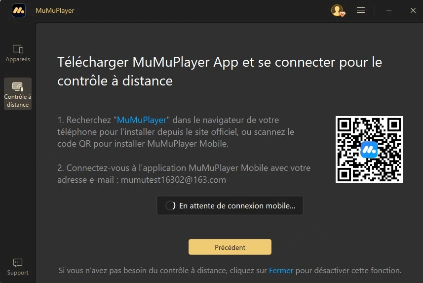 Comptes différents connectés sur les deux appareils