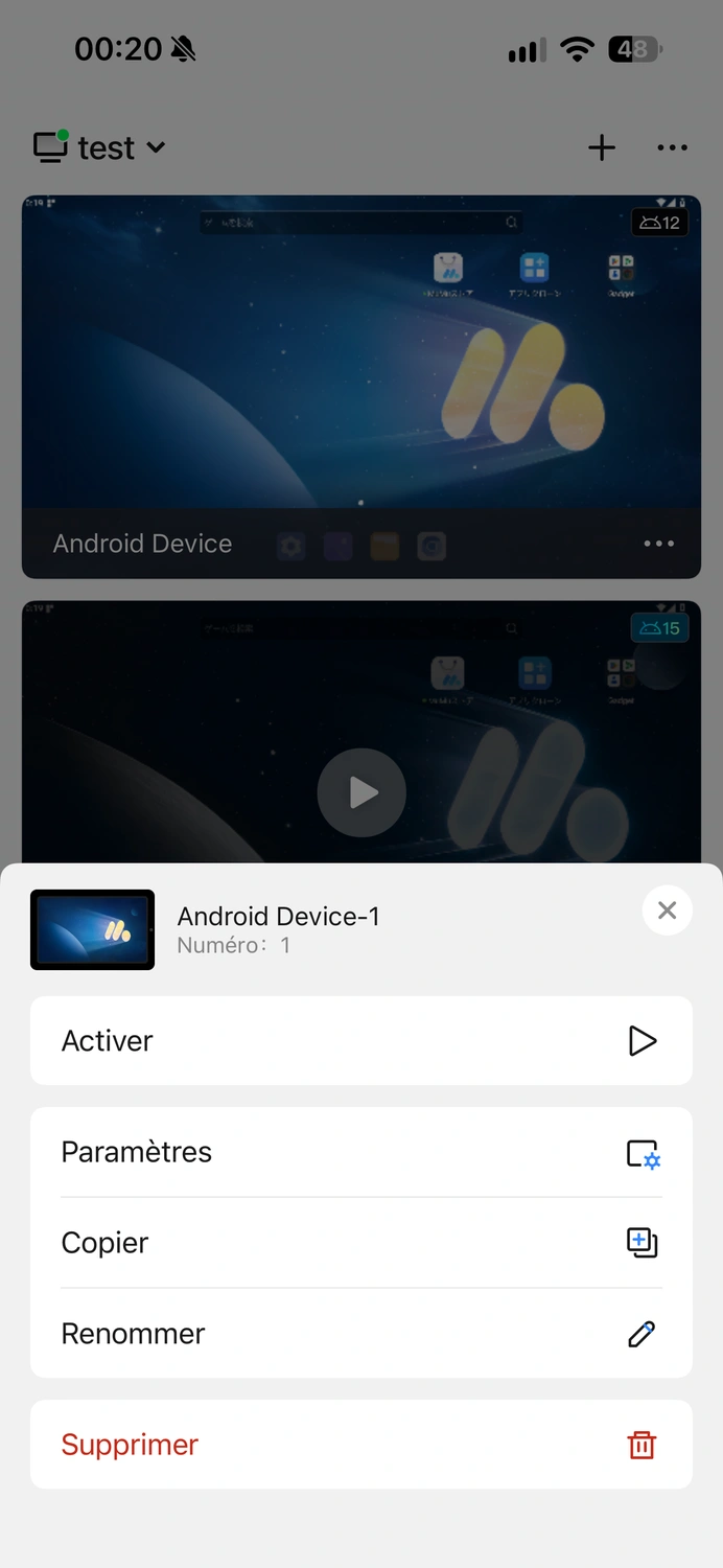 Contrôler un appareil Android individuel