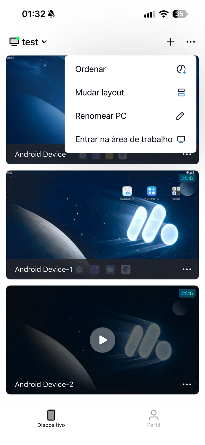 Create an Android device remotely